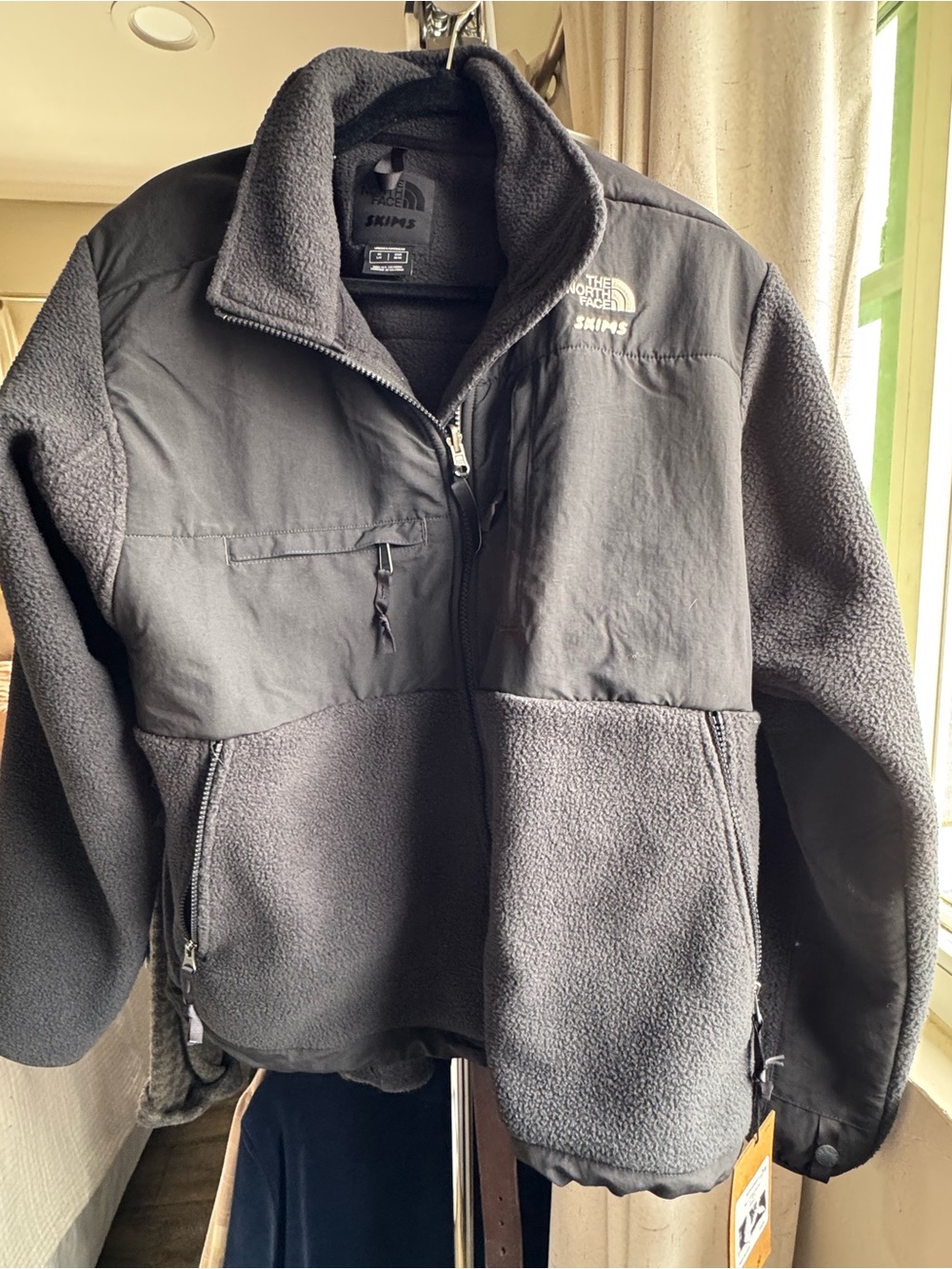 North Face x SKIMS collection, 1995 Denali Fleece Jacket. Gunmetal SZ S. NWT - Picture 6 of 12